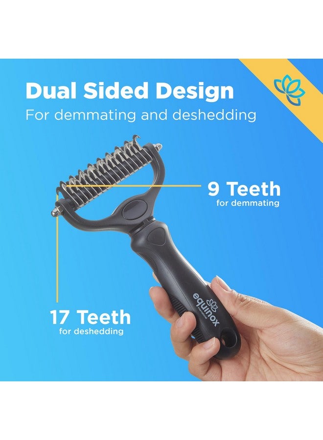 Equinox Dog Grooming Scissors & Deshedder  7 In 1 Pet Grooming Scissors Set With Undercoat Brush  Curved Dog Scissors With Safety Tips  Includes Thinning & Rounded Shears  For Dogs & Cats