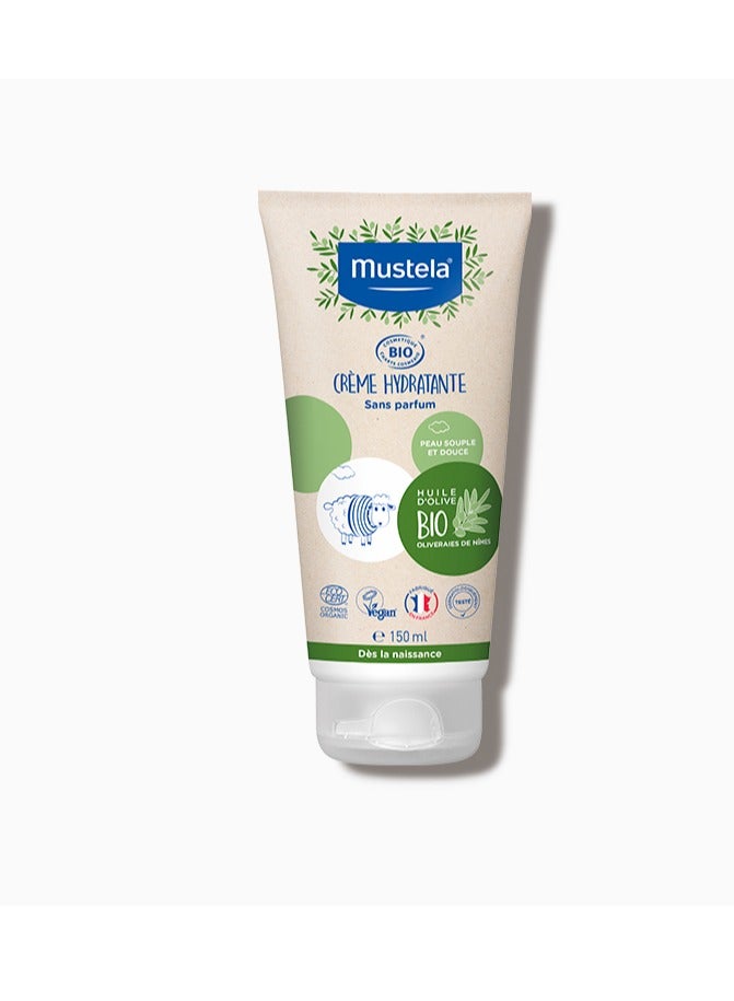 Bio Organic Face and Body Hydrating Cream Fragrance Free Vegan Formula with Olive Oil for Baby Delicate Skin 150ml