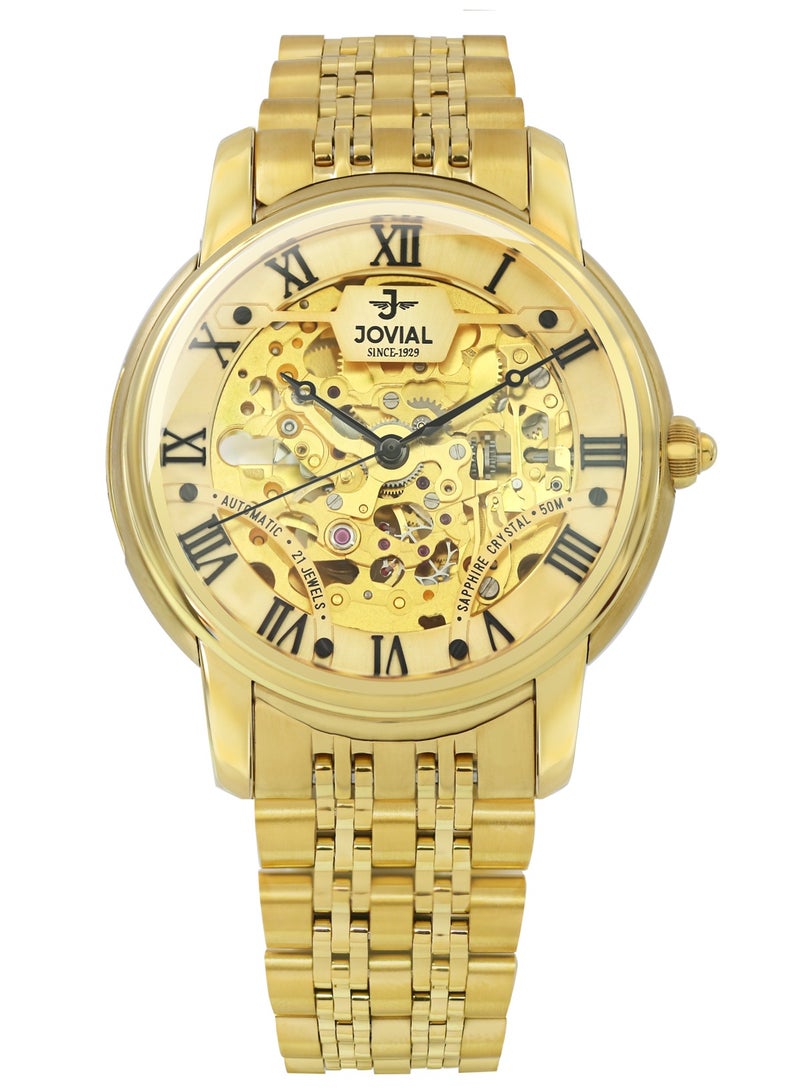 Men's Fashion metal band watch, 40mm, Gold