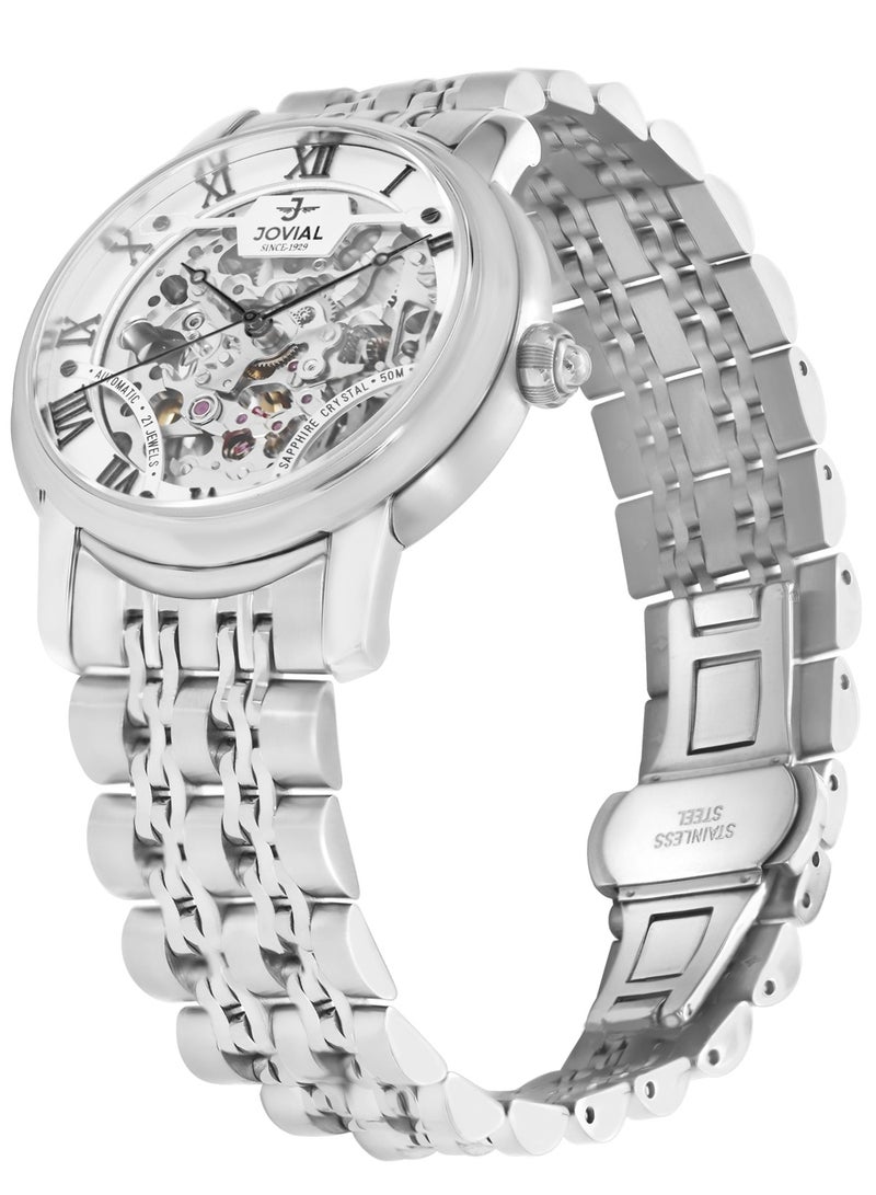 Men's Fashion metal band watch, 40mm, Silver