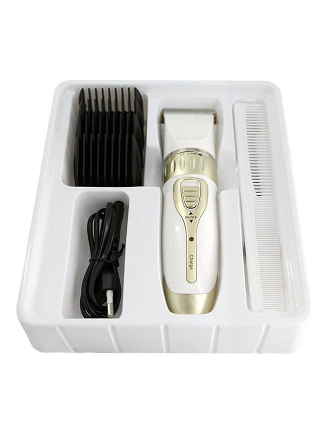 Electric Hair Trimmer Tool White/Black/Gold 18.5 x 4.5cm