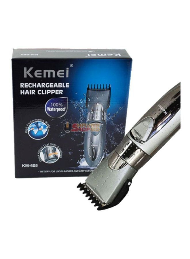 KM-605 Electric Hair Trimmer Silver 4.8x3.9x18.5cm