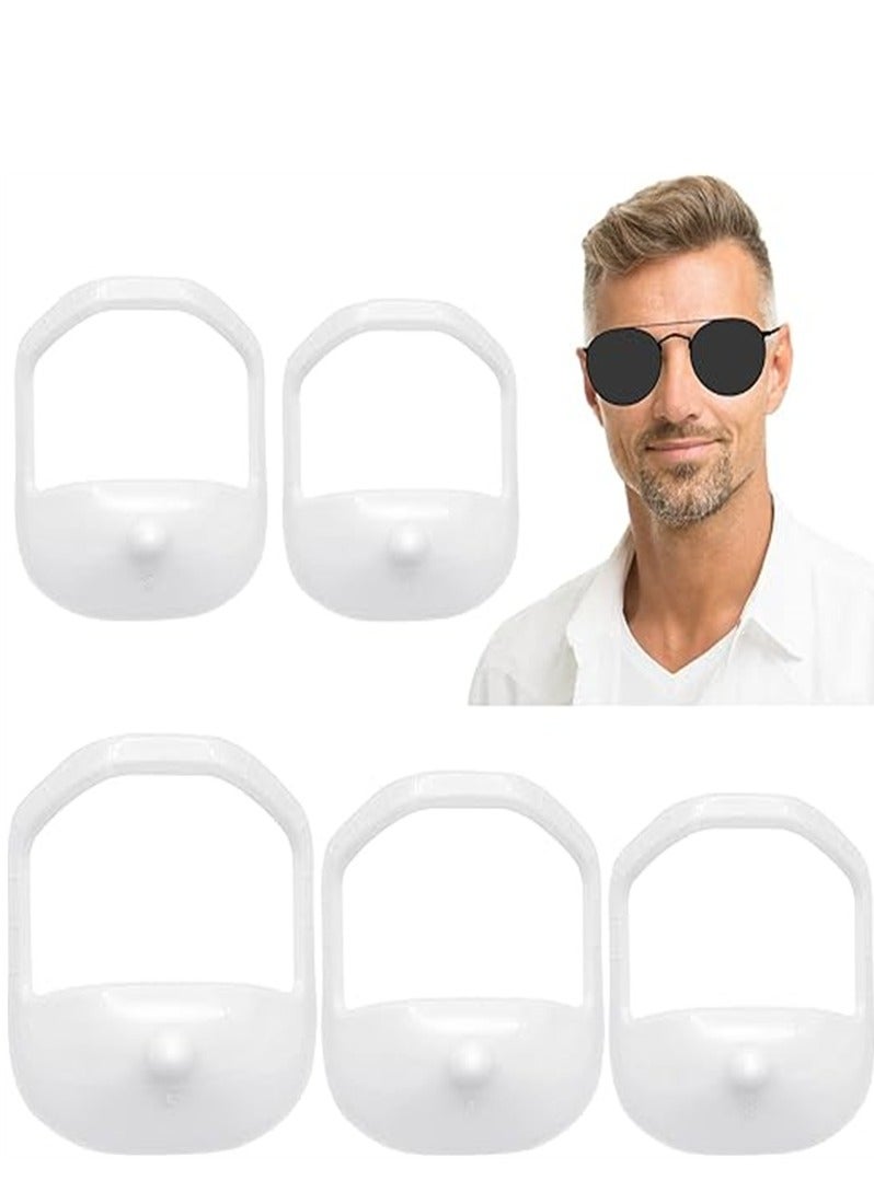 5 Piece Set Beard Styling Plastic Trimming Templates Reusable Styling Guide Templates Barber Shop Grooming Accessories （White）