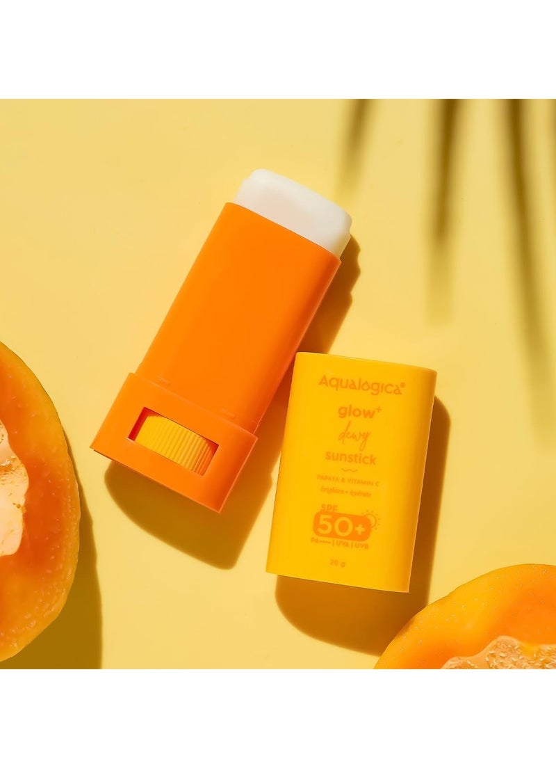 Aqualogica Glow+ Dewy Sunstick With Papaya & Vitamin C - 20G, Spf 30, Spf 50, All