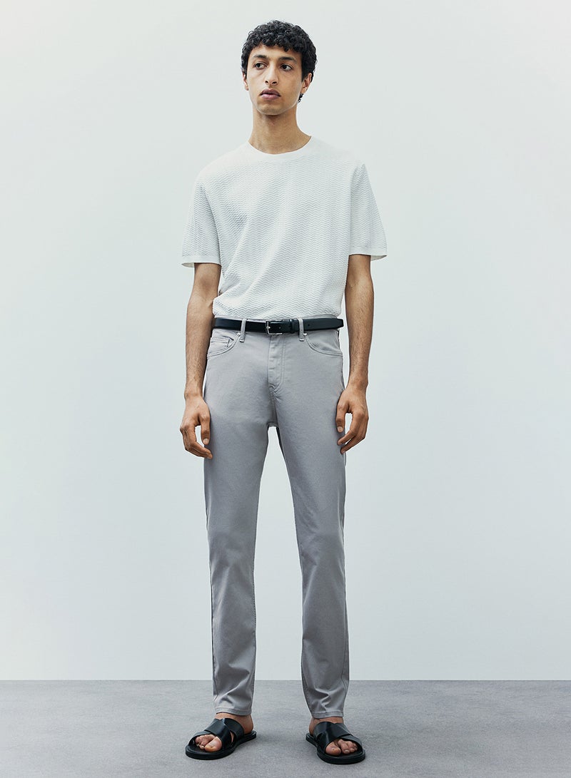 Slim Fit Cotton Twill Trousers