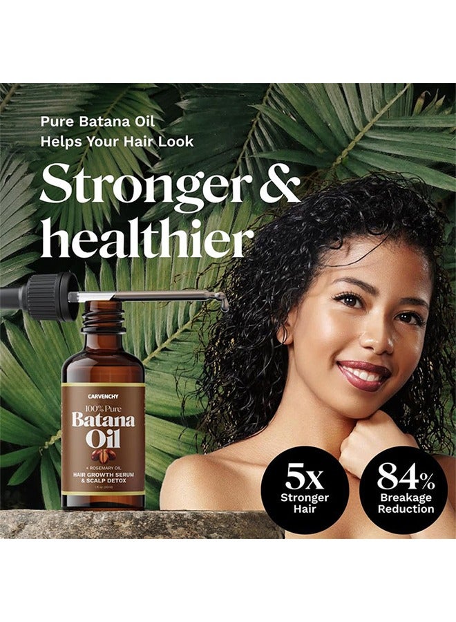 Batana Oil Rosemary Oil Hair Growth Serum - Nourish Scalp & Detox for Strong & Healthy Hair 100% Organic Batana Oil from Honduras with Rosemary - Reduce Hair Loss & Detox Your Scalp 30ml