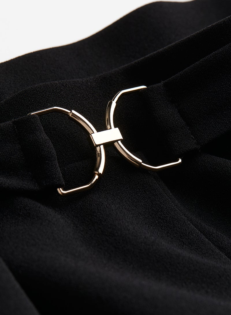 Buckle-Detail Tailored Trousers