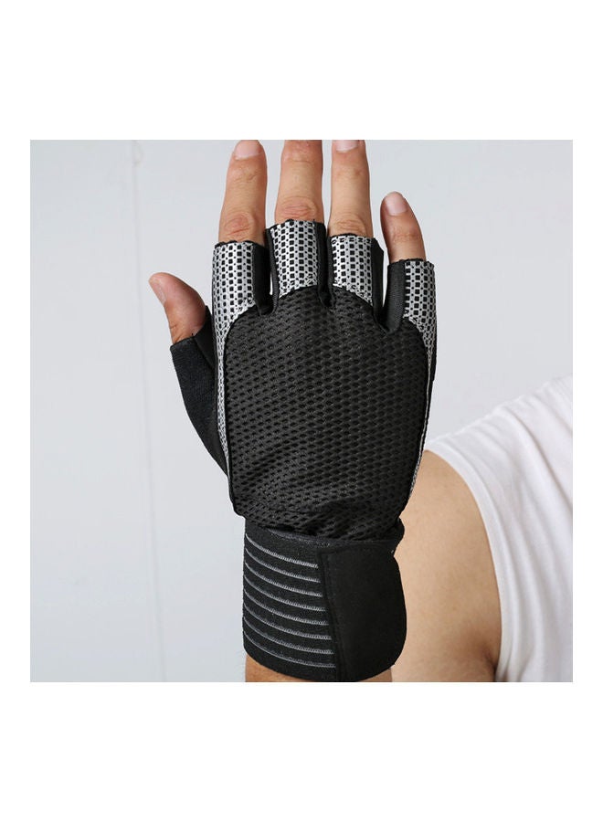 Pair Of Breathable Half Finger Tear-Resistant Cycling Fitness Gloves L