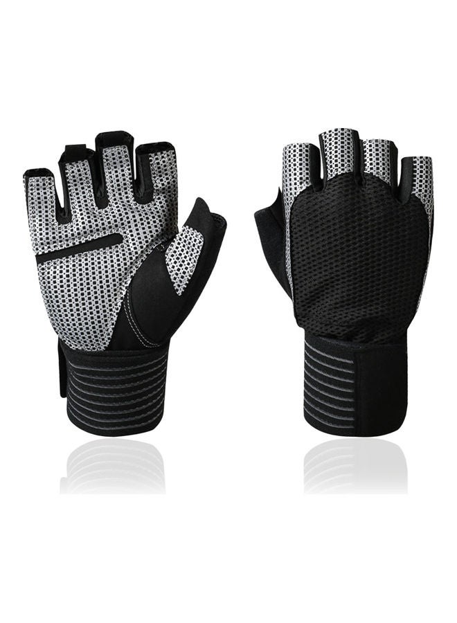 Pair Of Breathable Half Finger Tear-Resistant Cycling Fitness Gloves L