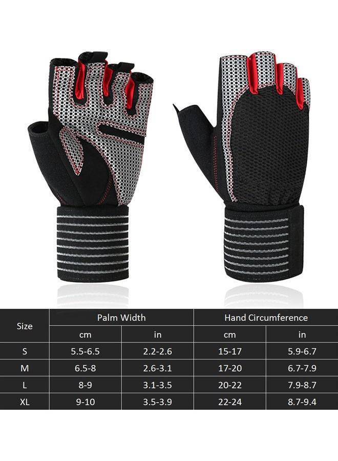 Pair Of Breathable Half Finger Tear-Resistant Cycling Fitness Gloves L