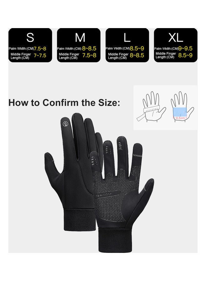 Pair Of Anti-Slip Elastic Sleeve Design Hand Warmer Cycling Gloves M