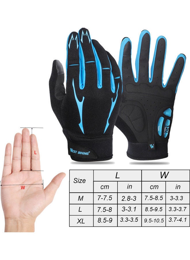 Mountain Bike Gloves Full Finger Touch Screen Anti-skid Cycling Wear-resistant Breathable Women and Men Gel Palm Mittens Shock-Absorbing MTB Road Bicycle M 24*4*21.5cm