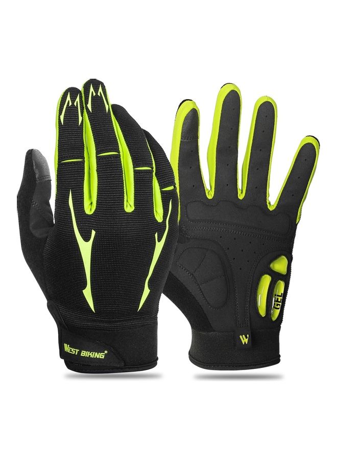 Mountain Bike Gloves Full Finger Touch Screen Anti-skid Cycling Wear-resistant Breathable Women and Men Gel Palm Mittens Shock-Absorbing MTB Road Bicycle M 24*4*21.5cm