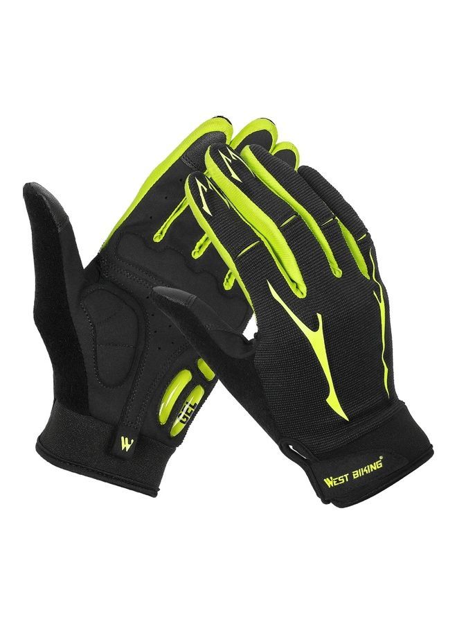 Mountain Bike Gloves Full Finger Touch Screen Anti-skid Cycling Wear-resistant Breathable Women and Men Gel Palm Mittens Shock-Absorbing MTB Road Bicycle M 24*4*21.5cm