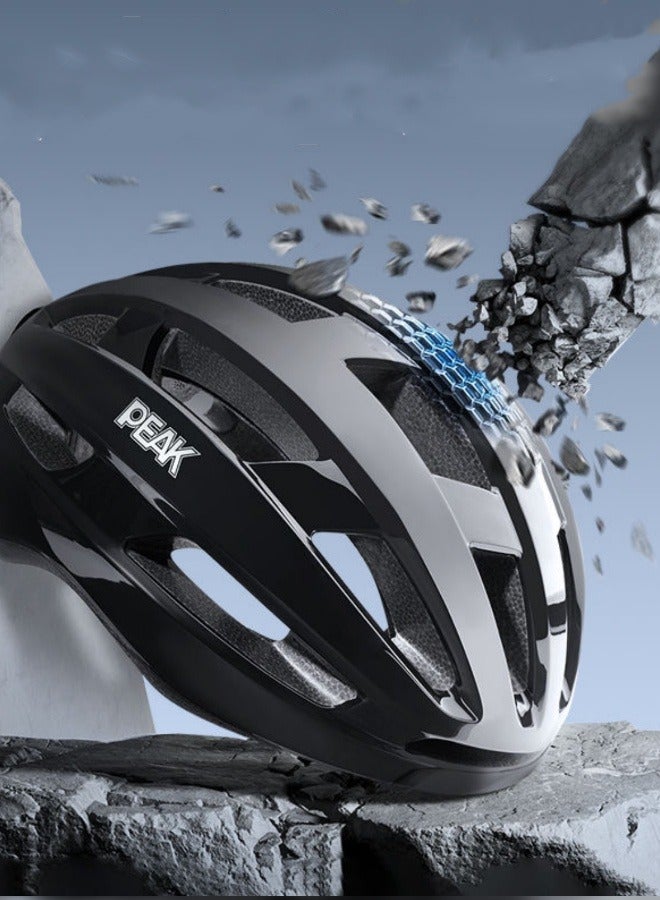 Peak cycling helmet one-piece road bike helmet breaking wind men's and women's moped helmet mountain black