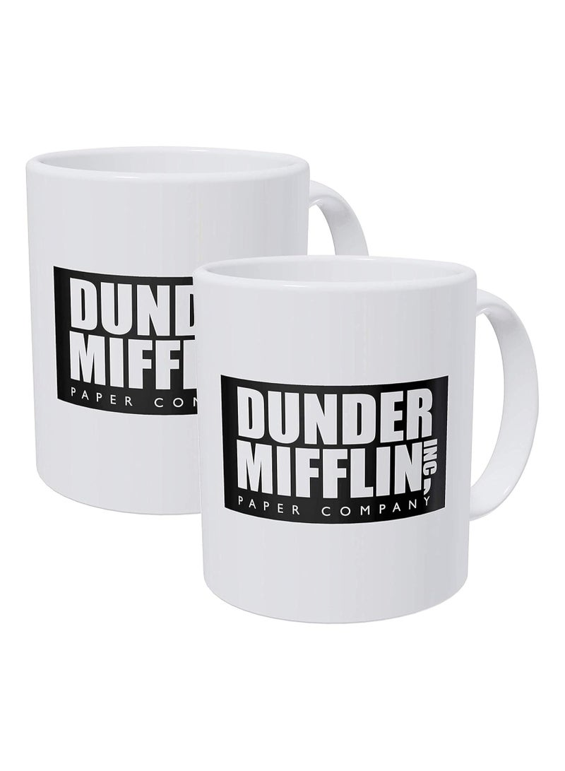 Pack Of 2 Dunder Mifflin Work Office 11 Ounces Funny Coffee Mug