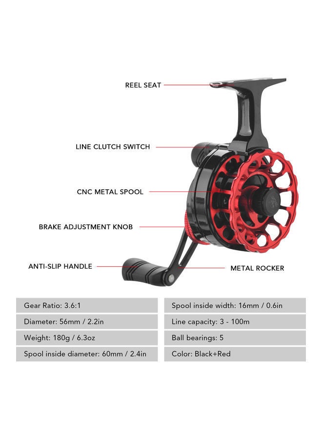 Fly Aluminum Alloy Fishing Reel Wheel With High Foot Reels Left Hand 14.3 x 9 10cm