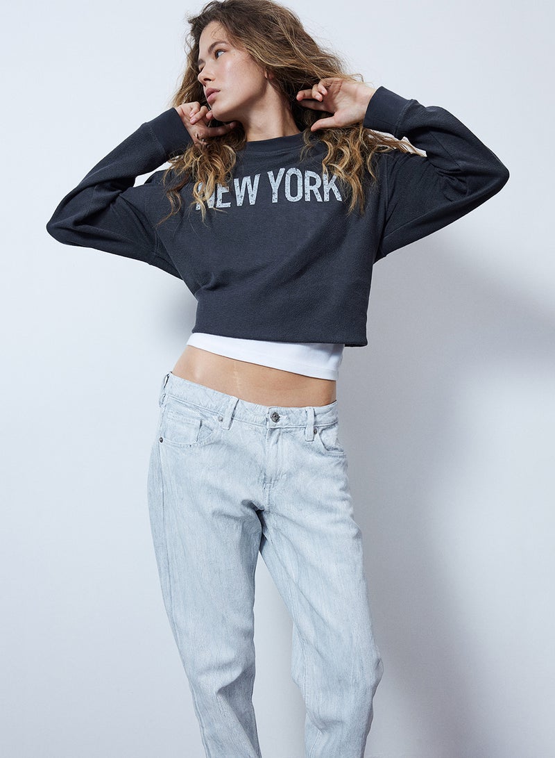 Oversized Motif-Front Sweatshirt