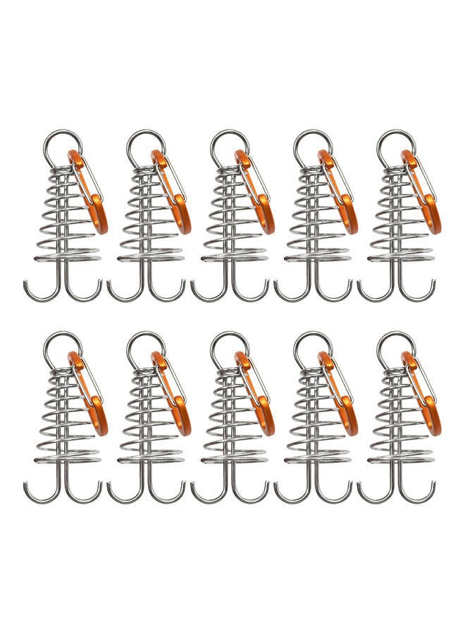 10-Piece Camping Tent Nail (Hook Type) Gold 20 x 4 12cm