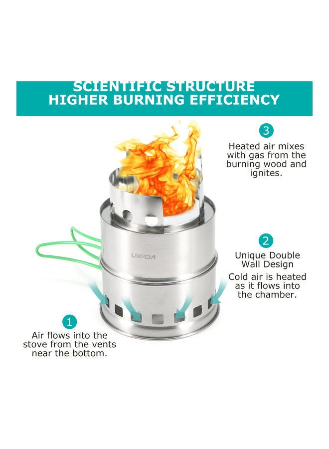 Folding Stainless Steel Camping Stove 14.40 x 9.00 14.00cm