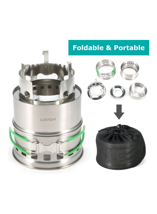 Folding Stainless Steel Camping Stove 14.40 x 9.00 14.00cm