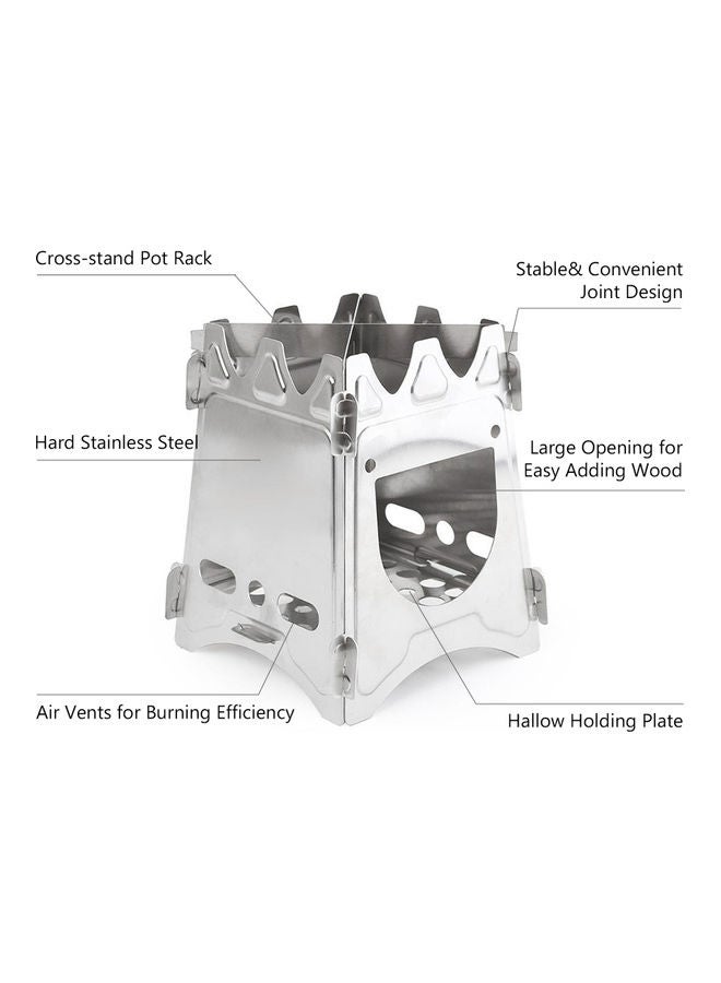 Outdoor Camping Portable Stainless Steel Stove 18.00 x 3.00 15.00cm