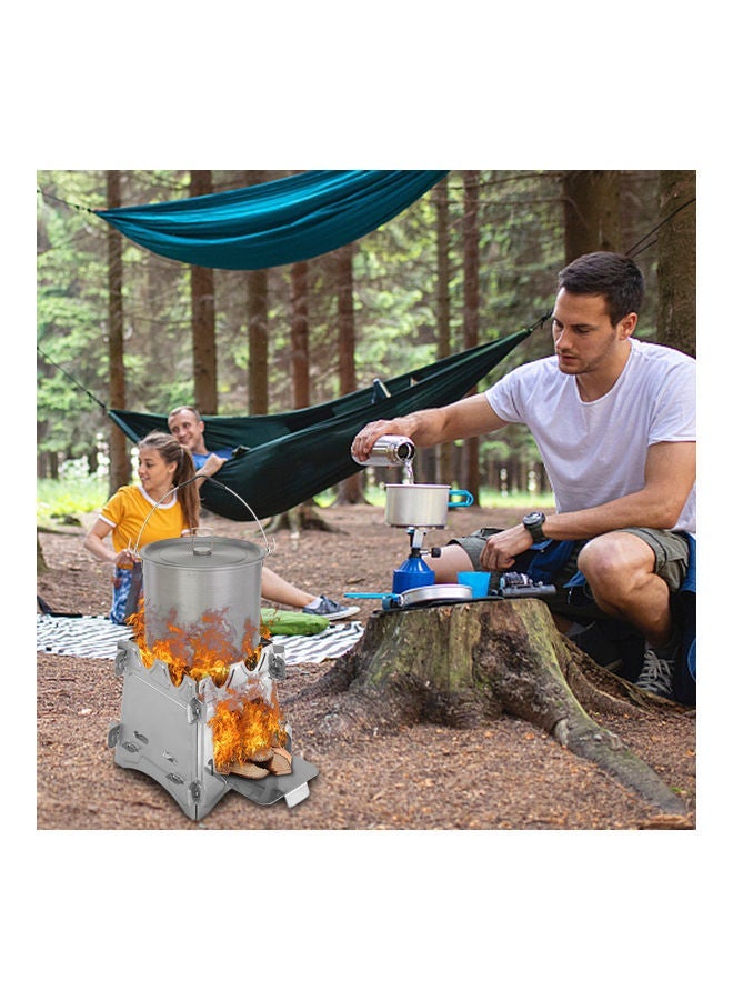 Foldable Stainless Steel Camping Stove 12.5x12.5x15cm