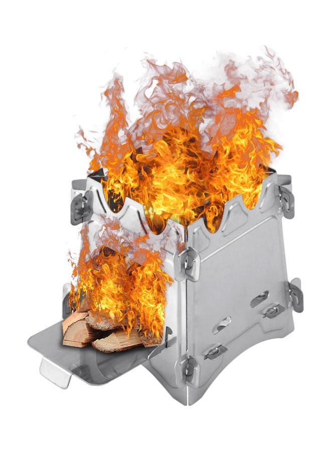 Foldable Stainless Steel Camping Stove 12.5x12.5x15cm