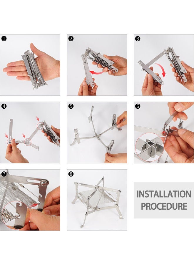 1 Layer Outdoor Adjustable Stainless Steel Cook Stove Burner Fire Net 24.5x2cm