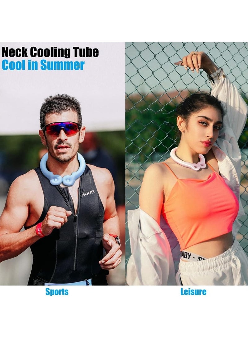 Neck Cooling Tube, Wearable Cooling Neck Wraps, Relief for Hot Flashes and Summer Heat, Ice Cooling Neck Tube for Outdoor Indoor Hot Flashes, Reusable Neck Cooler