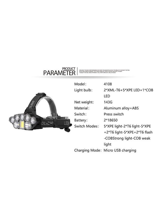 Head Flashlight With 8 LED Set