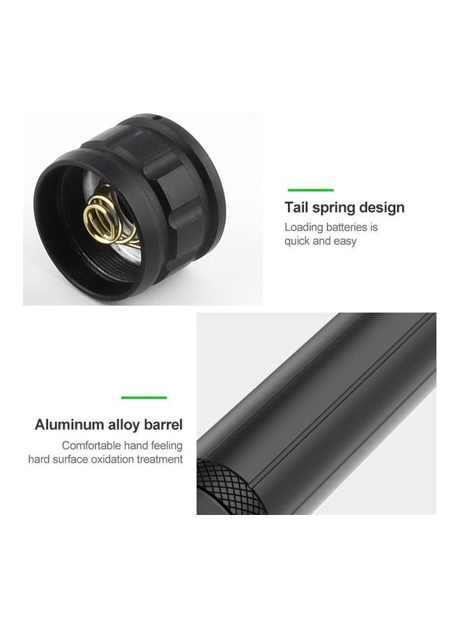 7-level Brightness Adjustment Short Style Micro USB Charging Waterproof P90 + COB LED Flashlight