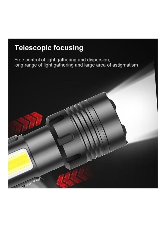 7-level Brightness Adjustment Short Style Micro USB Charging Waterproof P90 + COB LED Flashlight