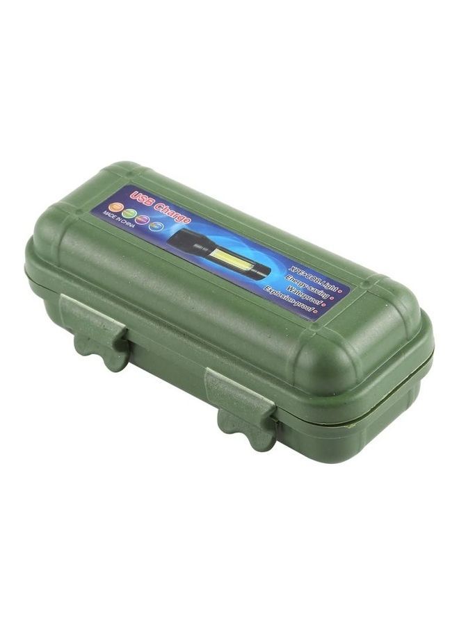 3-Modes A3 USB Charging Waterproof Zoomable XPE + COB Flashlight With Clip And Storage Box