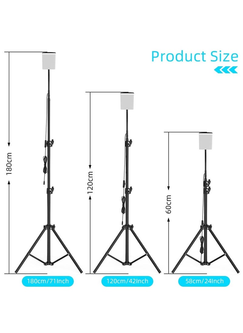 LED Camping Light, Portable Outdoor Light with Telescopic Tripod, Powered by USB Port, Multiple Usage Outdoor Lamp for Garden, Patio, Camp, Tent, Fishing and Emergency Car Repair