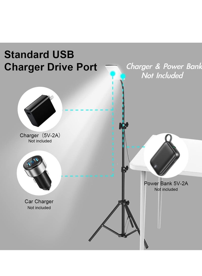 LED Camping Light, Portable Outdoor Light with Telescopic Tripod, Powered by USB Port, Multiple Usage Outdoor Lamp for Garden, Patio, Camp, Tent, Fishing and Emergency Car Repair