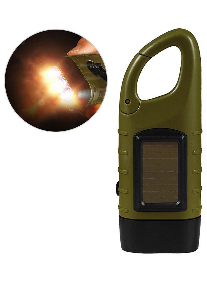 Outdoor Camping Hand Cranked LED Light Army Green 13 x 3.7 5.5cm