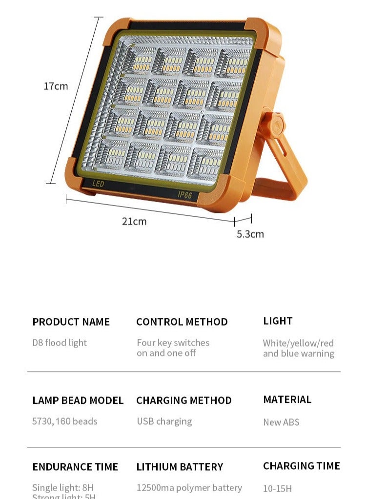 LED Solar Work Light USB Rechargeable