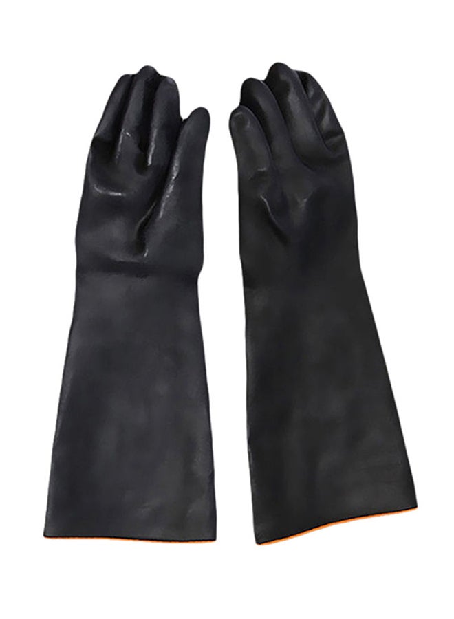 12-Pairs Heavy Duty Rubber Gloves XL Black 40x15cm