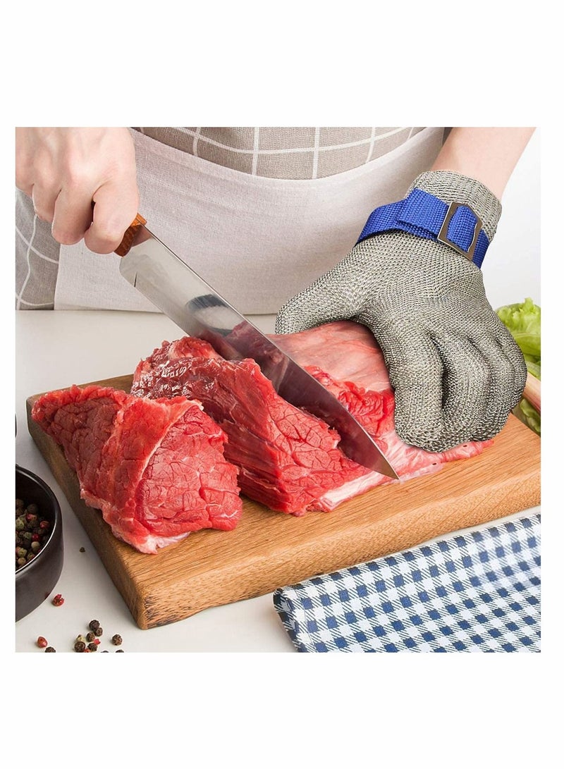 Cut Resistant Glove Level 9 Cutting Glove Stainless Steel Wire Mesh Metal Glove for Kitchen, Garden, Fishing, Durable Cut Glove for Men or Women (XL)