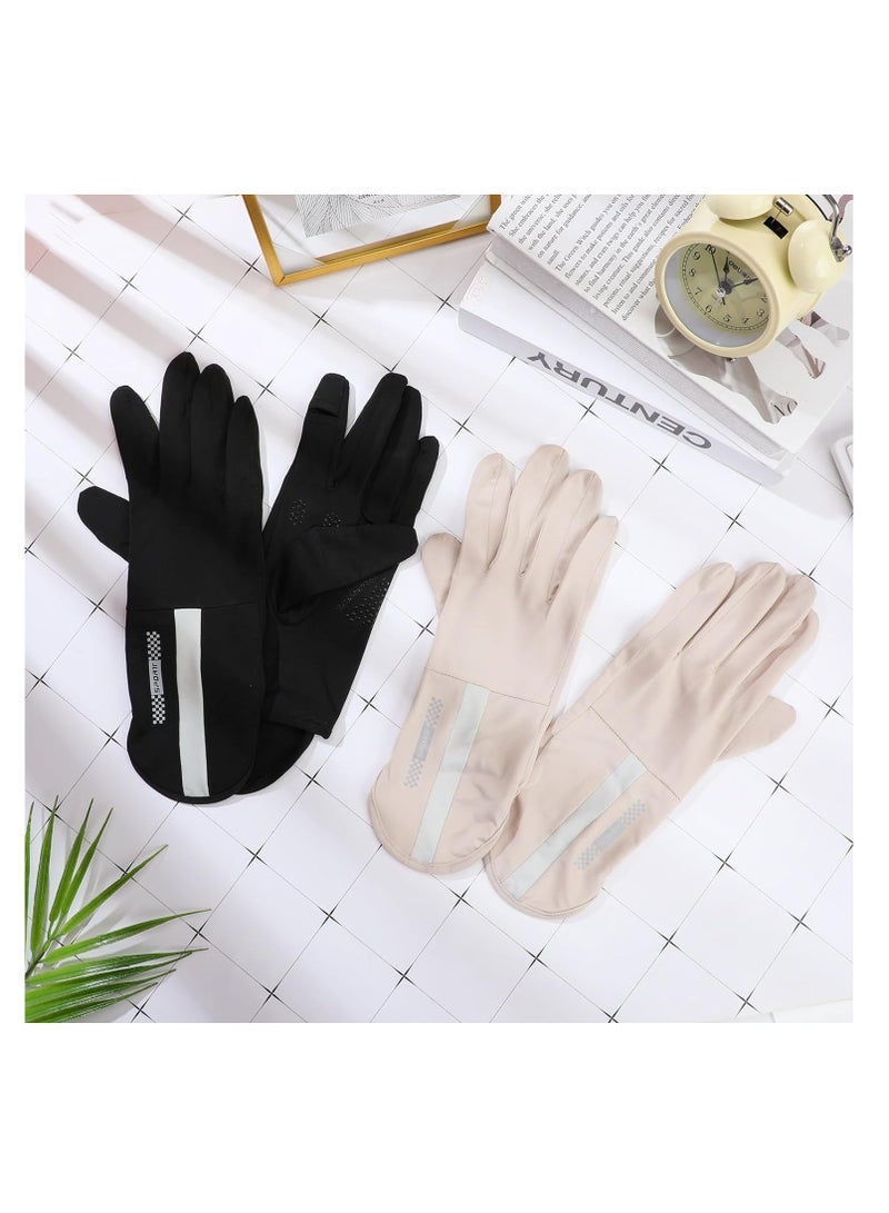 2 Pairs Women's UPF 50+ UV Long Sun Protection Gloves for Outdoor Sports and Cycling