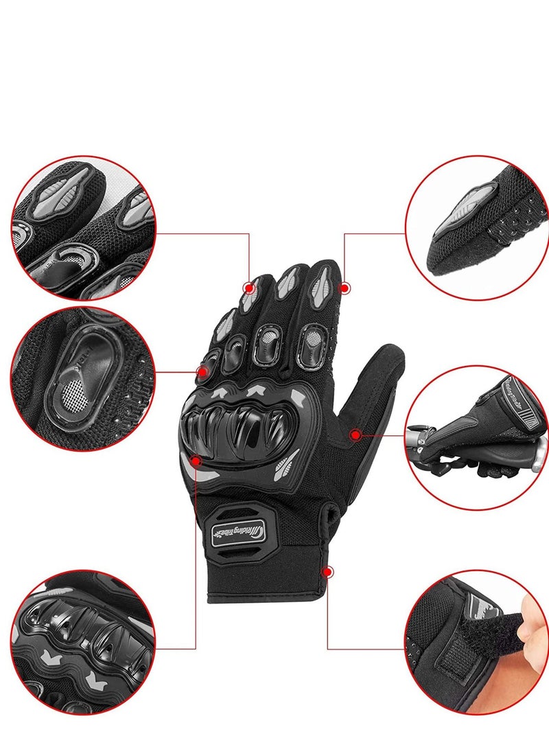 Motorcycle Gloves, for Men Women Hard Knuckle Full Finger Touch Screen BMX ATV MTB Riding Motorbike Racing