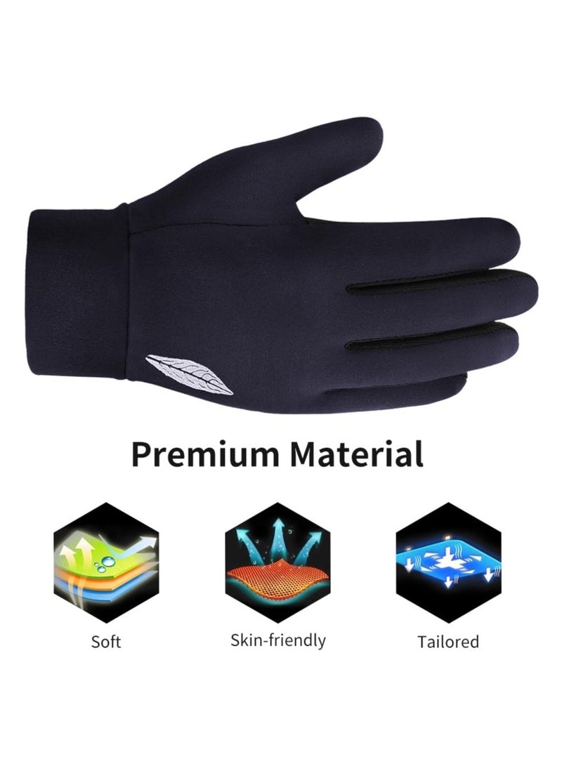 Kids Winter Touch Screen Gloves, Reflective Warm Cycling Gloves for Cold Weather, Outdoor Sports Mittens for Boys and Girls 8-10, Waterproof and Suitable for Biking, Running, Skiing, Black