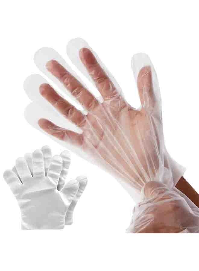 Box Of 500Pcs Disposable Plastic Gloves Clear Plastic Large Disposable Cooking Cleaning, Kitchen Food Handling Gloves