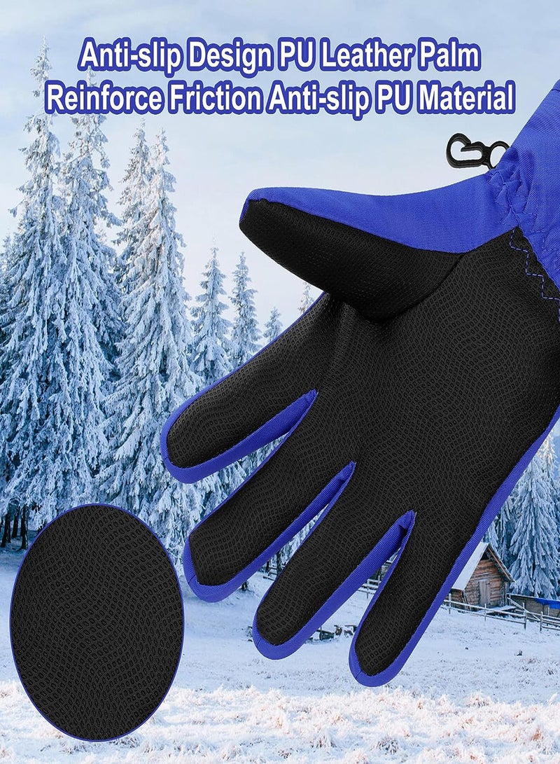 Kids Waterproof Ski Gloves, Thermal Snow Gloves with Adjustable Cuffs for Winter Activities, Ideal for Cycling, Skiing, Skating, and Hiking, Perfect for Children