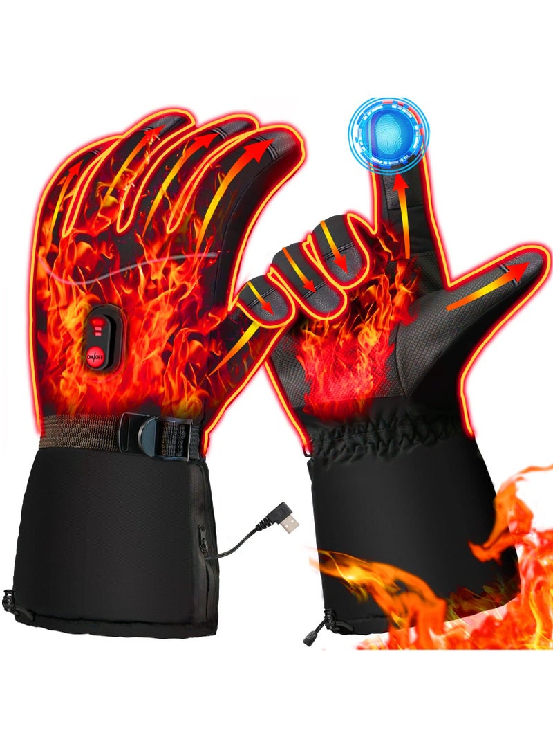 Electric Heated Gloves for Men and Women - Waterproof, Windproof Touchscreen Hand Warmers for Winter Camping, Cycling, Skiing, Hiking, and Outdoor Work.