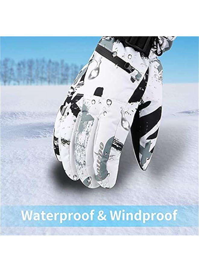 Ski Gloves, Waterproof Snow Gloves -30℉ Winter Gloves for Cold Weather Touchscreen Snowboard Gloves Warm for Men Women