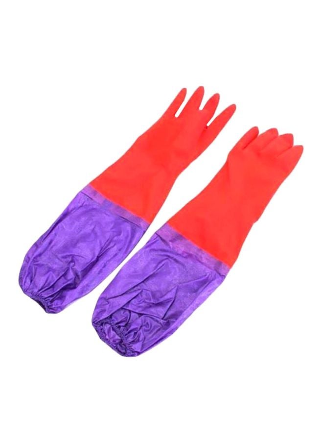 Waterproof Cleaning Gloves Red/Purple 50cm