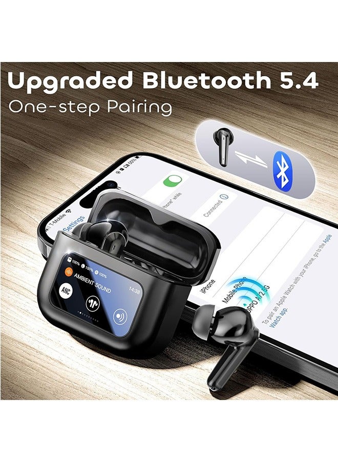 Garlo True Wireless Earbuds, Bluetooth 5.4 Earphones, Headphones Wireless with Active Noise Cancellation, Smart Case, 48Hs Playtime In Ear buds, 6-Mic Deep Bass Earbuds, Customization via App