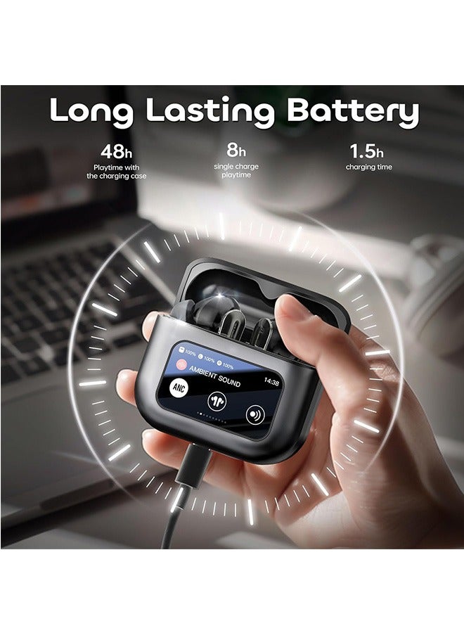 Garlo True Wireless Earbuds, Bluetooth 5.4 Earphones, Headphones Wireless with Active Noise Cancellation, Smart Case, 48Hs Playtime In Ear buds, 6-Mic Deep Bass Earbuds, Customization via App